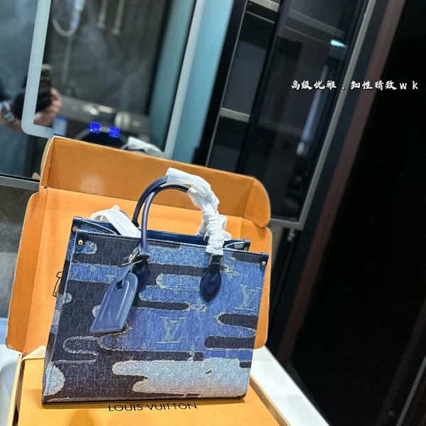 LV ルイ・ヴィトン デニム トートバッグ 人気アイテム 35×28cm