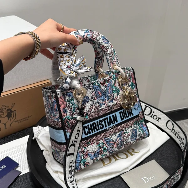 DIOR風レディディオール D-Liteバッグ 3D立体刺繍 復刻版