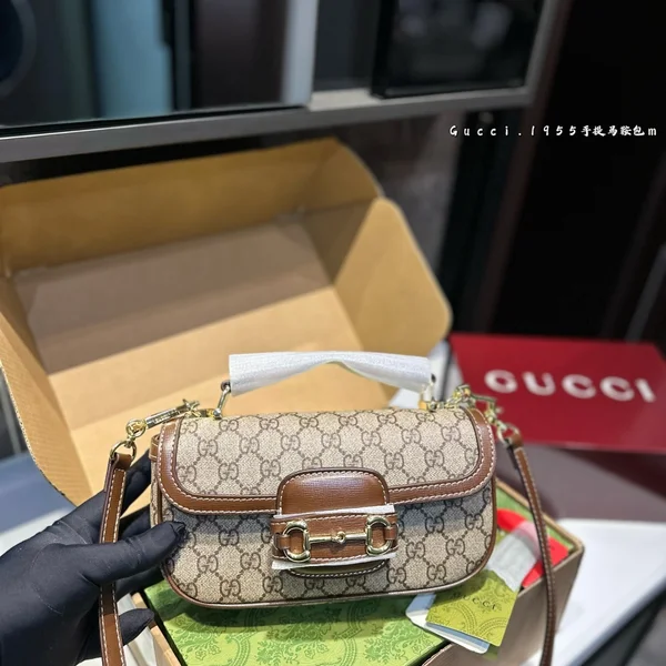 グッチ 1955 ホースビット ハンドバッグ サドルバッグ 22×12cm