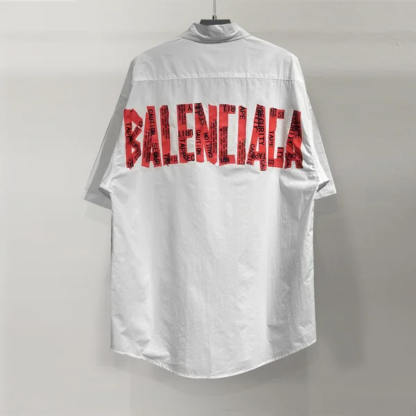 Balenciaga風 レッドロゴテープ半袖