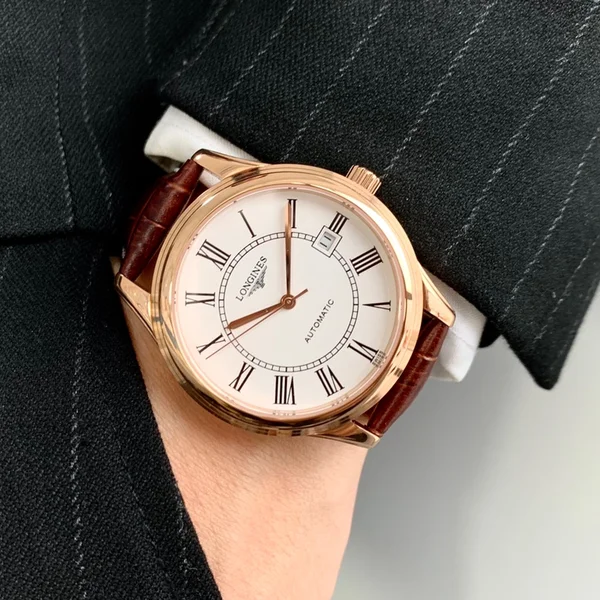 Longines ロンジン フラッグシップシリーズ メンズ腕時計 39mm オートマチック 316Lステンレススチール サファイアガラス クラシックデザイン