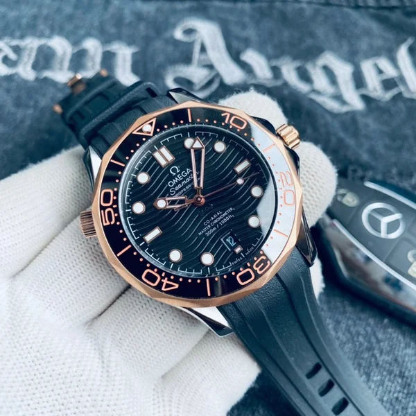 Omega オメガ シーマスター300シリーズ メンズ腕時計 42mm 自動巻き 316ステンレス イタリア製ラバーベルト選択可