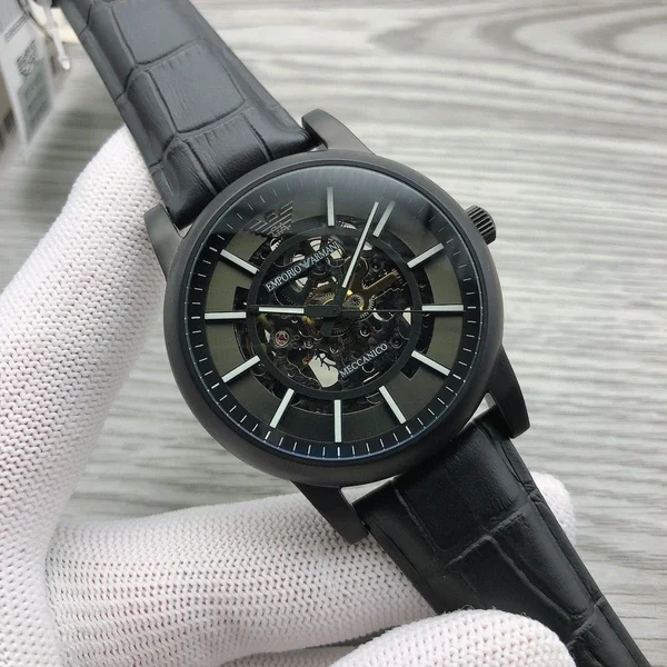 Armani アルマーニ モデル AR60008 メンズ腕時計 41mm 本革ベルト 316Lステンレススチール ハニカムダイアル